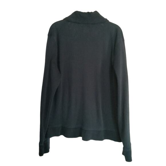 Ted Baker Size 5 Navy Button Front Shawl Collar Grandpa Sweatshirt Cardigan - Picture 6 of 8